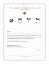 1.25 Ct. Blue Sapphire and Natural Diamond Halo Ring, Platinum 950 Appraisal