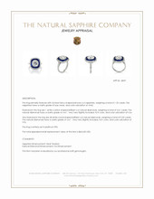 1.25 Ct. Blue Sapphire and Natural Diamond Halo Ring, Platinum 950 Appraisal