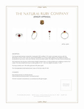 0.70 Ct. Ruby Natural Diamond Three Stone Ring, 18K White & Yellow Appraisal