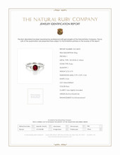 0.70 Ct. Ruby Natural Diamond Three Stone Ring, 18K White & Yellow Scan Report