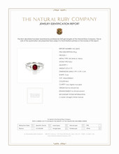 0.70 Ct. Ruby Natural Diamond Three Stone Ring, 18K White & Yellow Scan Report