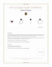 0.73 Ct. Ruby Natural Diamond Pave Ring, 18K White & Yellow Appraisal