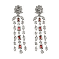 12.46 Ct.Tw. Ruby Natural Diamond Accent Stones Earrings, Platinum 950 Image