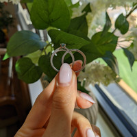 0.58 Ct. Greenish Blue Sapphire and Natural Diamond Pave Ring, 14K White Gold Life Style