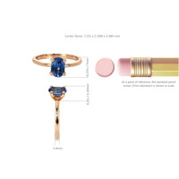 1.04 Ct. Blue Sapphire Solitaire Ring, 14K Rose Gold Image