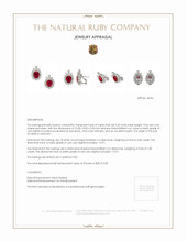 5.32 Ct.Tw.Total Carat Weight Ruby and Diamond Accent Stones Earrings, Platinum 950 Appraisal