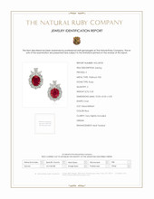 5.32 Ct.Tw.Total Carat Weight Ruby and Diamond Accent Stones Earrings, Platinum 950 Scan Report