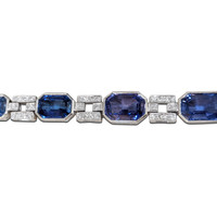 34.00 Ct.Tw. Sapphire Platinum 950 bracelet