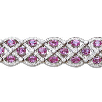 20.72 Ct.Tw. Sapphire 18K White Gold bracelet