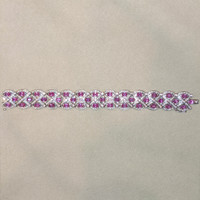20.72 Ct.Tw.Total Carat Weight Sapphire Natural Diamond Accent Stones Bracelet, 18K White Gold Image