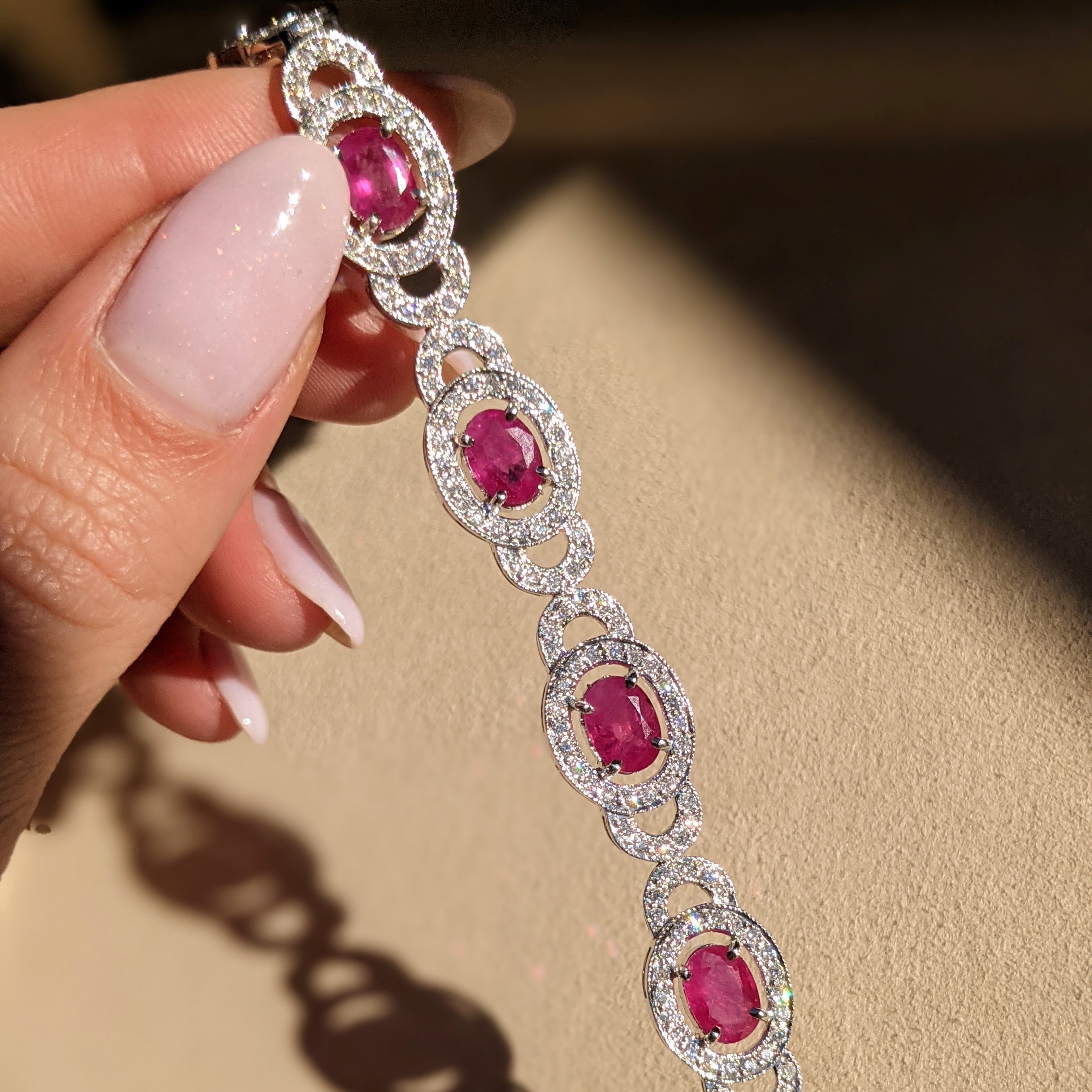 Ruby and hot sale diamond bracelet