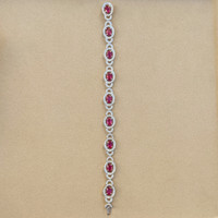 9.34 Ct.Tw.Total Carat Weight Ruby and Diamond Bracelet, 18K White Gold Image