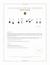 3.84 Ct.Tw. Blue Sapphire and Natural Diamond Halo Earrings, 18K White Gold Appraisal