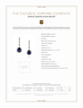 3.84 Ct.Tw. Blue Sapphire and Natural Diamond Halo Earrings, 18K White Gold Scan Report