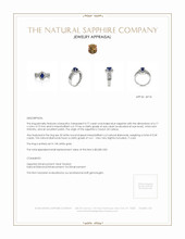 0.77 Ct. Blue Sapphire and Natural Diamond Pave Ring, 14K White Gold Appraisal