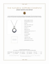 0.63 Ct. Sapphire Natural Diamond Accent Stones Pendant, 18K White Gold Scan Report