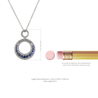 0.63 Ct. Blue Sapphire and Natural Diamond Accent Stones Pendant, 18K White Gold Image