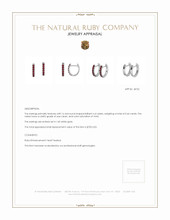 0.44 Ct.Tw. Ruby Pave Earrings, 14K White Gold Appraisal