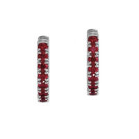0.44 Ct.Tw. Ruby Pave Earrings, 14K White Gold Video