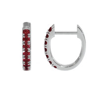 0.44 Ct.Tw. Ruby Pave Earrings, 14K White Gold Image