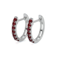 0.44 Ct.Tw. Ruby Pave Earrings, 14K White Gold Image