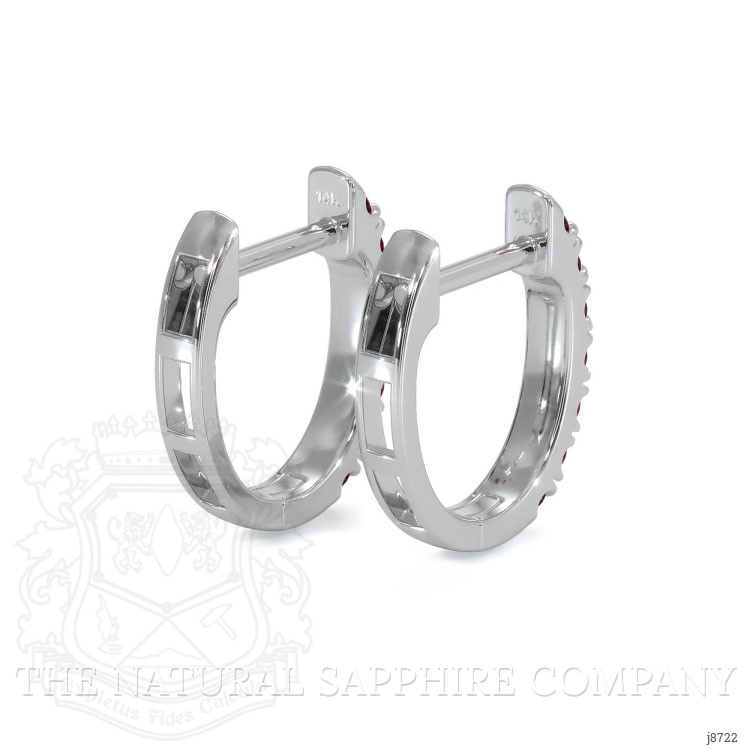 0.44 Ct.Tw. Ruby Pave Earrings, 14K White Gold