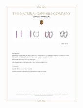 0.44 Ct.Tw.Total Carat Weight Pink Sapphire Pave Earrings, 14K White Gold Appraisal