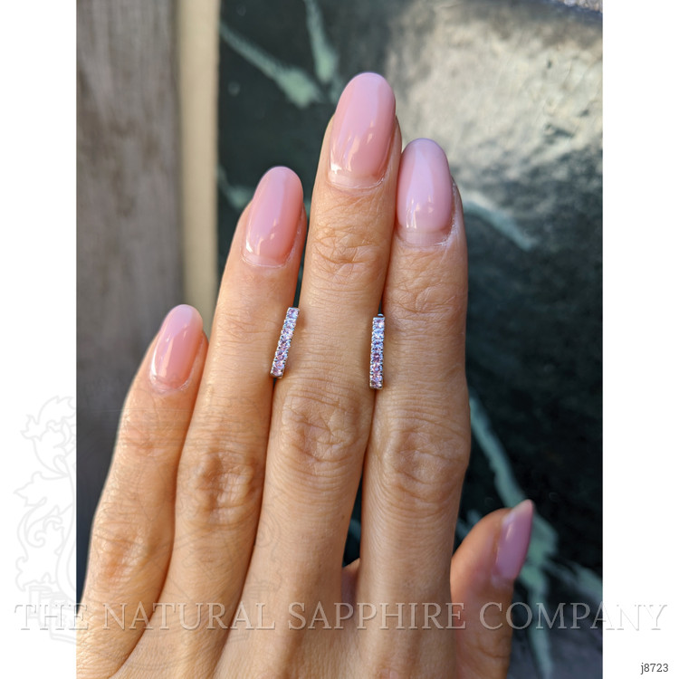 0.44 Ct.Tw. Pink Sapphire Pave Earrings, 14K White Gold