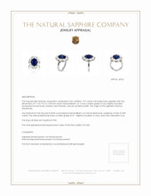 7.07 Ct. Sapphire Natural Diamond Halo Ring, Platinum 950 Appraisal