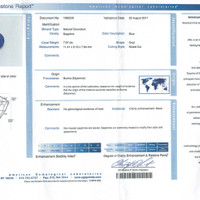 7.07 Ct. Sapphire Natural Diamond Halo Ring, Platinum 950 Scan Report