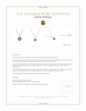 0.60 Ct. Ruby and Natural Diamond Solitaire Pendant, Platinum 950 Appraisal