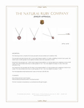 0.60 Ct. Ruby and Natural Diamond Solitaire Pendant, Platinum 950 Appraisal