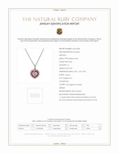 0.60 Ct. Ruby Natural Diamond Solitaire Pendant, Platinum 950 Scan Report