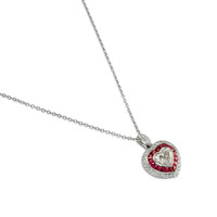 0.60 Ct. Ruby Natural Diamond Solitaire Pendant, Platinum 950 Image