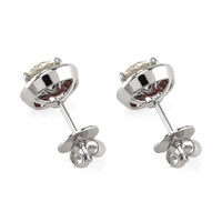 1.10 Ct.Tw. Ruby Natural Diamond Accent Stones Earrings, Platinum 950 Image