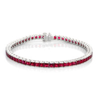 8.90 Ct.Tw. Ruby Tennis/Line Bracelet, Platinum 950 Video