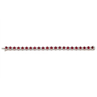 16.31 Ct.Tw.Total Carat Weight Ruby and Diamond Tennis/Line Bracelet, Platinum 950 Image