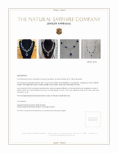 28.80 Ct. Blue Sapphire and Natural Diamond Antique Style Necklace, 18K White Gold Appraisal
