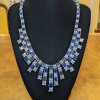 89.60 Ct. Sapphire 18K White Gold necklace
