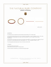 11.80 Ct.Tw.Total Carat Weight Ruby and Natural Diamond Tennis/Line Bracelet, 14K Yellow Gold Appraisal