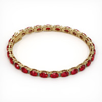 11.80 Ct.Tw. Ruby Natural Diamond Tennis/Line Bracelet, 14K Yellow Gold Video