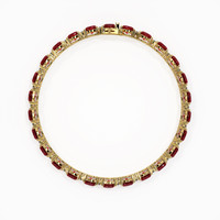 11.80 Ct.Tw. Ruby Natural Diamond Tennis/Line Bracelet, 14K Yellow Gold Image