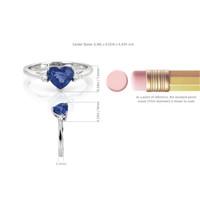 2.03 Ct. Blue Sapphire Three Stone Ring, 14K White Gold Image
