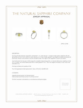 1.41 Ct. Sapphire Natural Diamond Three Stone Ring, Platinum 950 Appraisal