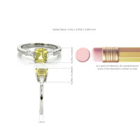 1.41 Ct. Yellow Sapphire and Natural Diamond Three Stone Ring, Platinum 950 Image