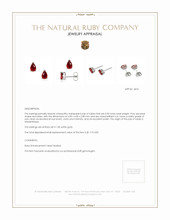 0.90 Ct.Tw. Ruby Studs Earrings, 14K White Gold Appraisal
