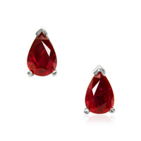 0.90 Ct.Tw. Ruby Studs Earrings, 14K White Gold Video