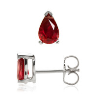 0.90 Ct.Tw. Ruby Studs Earrings, 14K White Gold Image