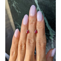 0.90 Ct.Tw.Total Carat Weight Ruby Studs Earrings, 14K White Gold Life Style