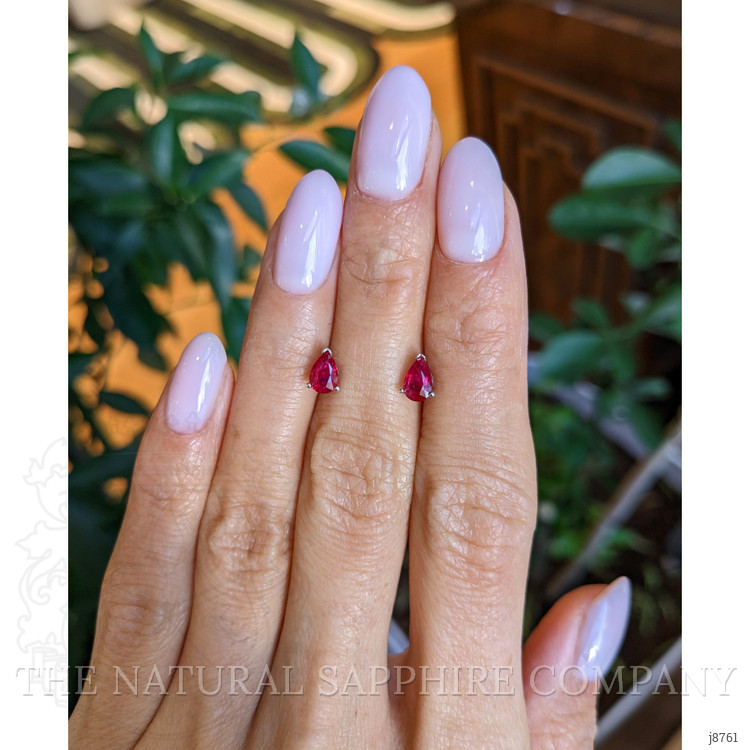 0.90 Ct.Tw. Ruby Studs Earrings, 14K White Gold